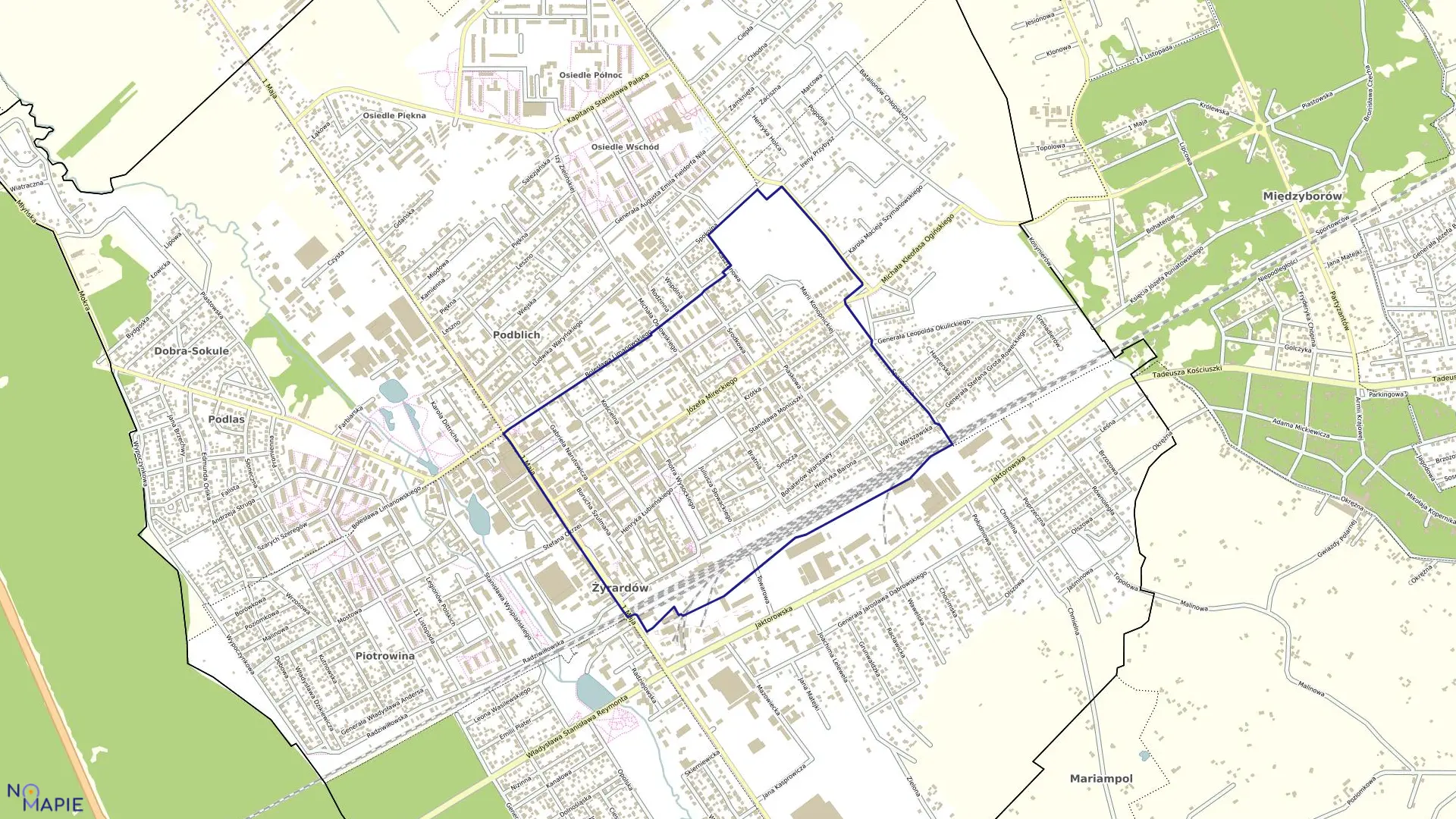 Mapa obrębu OBRĘB 4 w mieście Żyrardów